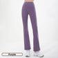 Strakke sneldrogende hoge taille yoga broek met flared pijpen