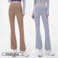 Strakke sneldrogende hoge taille yoga broek met flared pijpen