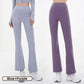 Strakke sneldrogende hoge taille yoga broek met flared pijpen