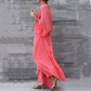 Losse top en wijde broek met split, chiffon 2-delige set
