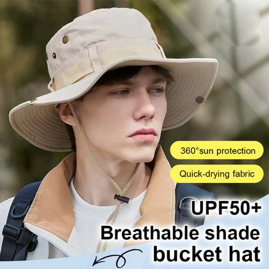 Trendy Hoed met Brede Rand en Zijknoppen met Trekkoord