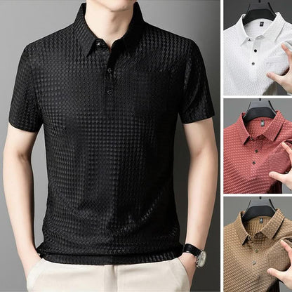 🔥Heren overhemd met korte mouwen en textuur🌬️ Comfortabel en ademend, stijlvolle textuur, perfect voor zaken en casual dragen!