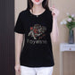 Dames Casual T-shirt met Ronde Hals en Korte Mouwen