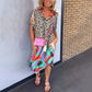 👗Summer breathable V-neck printed loose dress