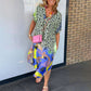 👗Summer breathable V-neck printed loose dress