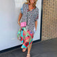 👗Summer breathable V-neck printed loose dress