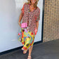 👗Summer breathable V-neck printed loose dress