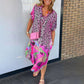 👗Summer breathable V-neck printed loose dress