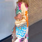 👗Summer breathable V-neck printed loose dress