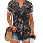 🌷Zomer Hot Sale 50% Uit🍃💖Schattige Franje Manchet Korte Mouwen Gedrukte Tops van Vrouwen
