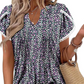 🌷Zomer Hot Sale 50% Uit🍃💖Schattige Franje Manchet Korte Mouwen Gedrukte Tops van Vrouwen