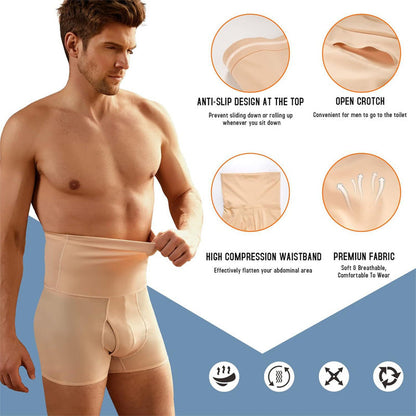 Compressieshorts voor heren - Hoge taille, buikcontrole en zweetafvoerend