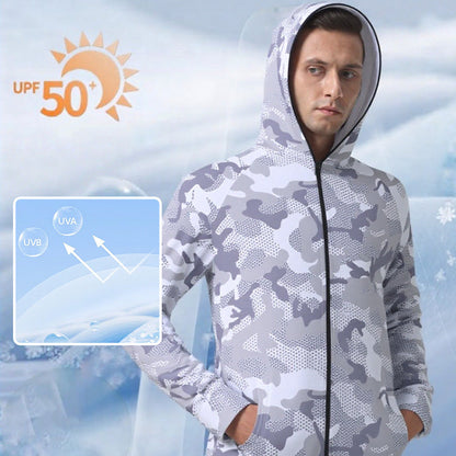 Outdoor zonnebescherming Camouflage Hooded Lange Mouw Full-Zip Jacket