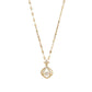 Strass hanger met gouden koperen en titanium stalen ketting