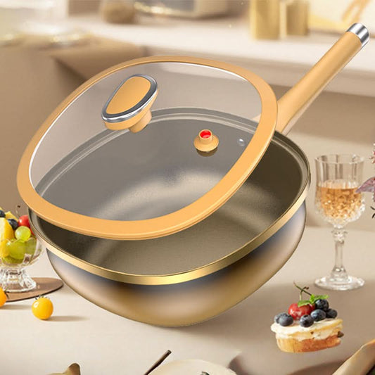 🔥50% tijdelijke korting🍳 30 cm titanium steelpan met antiaanbaklaag en deksel