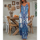 Zonder Mouwen Maxijurk met V-Hals en Retro Print voor Dames