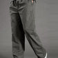Casual broek met rechte pijpen en elastische tailleband voor here