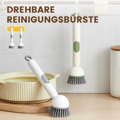 Roterende reinigingsborstel met lange steel voor schalen en potten