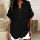 👕 50% KORTING! 🌸 Losvallende effen top met korte mouwen – Lichte stof, relaxte pasvorm & veelzijdig