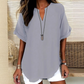 👕 50% KORTING! 🌸 Losvallende effen top met korte mouwen – Lichte stof, relaxte pasvorm & veelzijdig