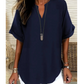 👕 50% KORTING! 🌸 Losvallende effen top met korte mouwen – Lichte stof, relaxte pasvorm & veelzijdig