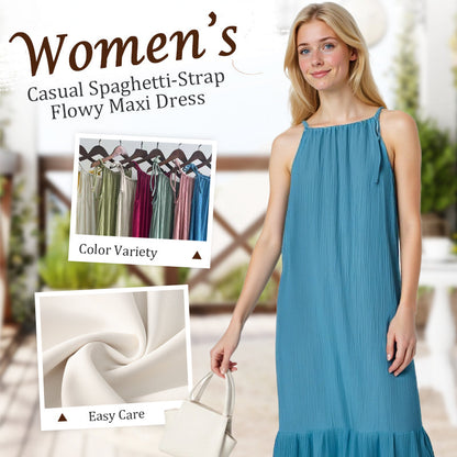 Casual maxi-jurk met spaghettibandjes voor dames