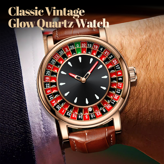 Klassiek vintage quartzhorloge met gloe