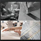 Dameswollen patchwork donsjas met pluizige voering