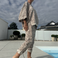 Dames set van 2-delige top en broek met luipaardprint (Gratis verzending🚀)