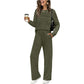 Set van een top met ronde hals en een broek met trekkoord voor dames