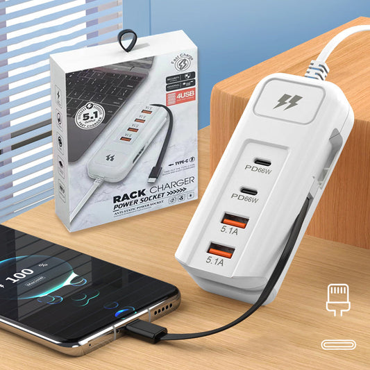 Multifunctionele snellaadcontactdoos - 2PD + 2USB