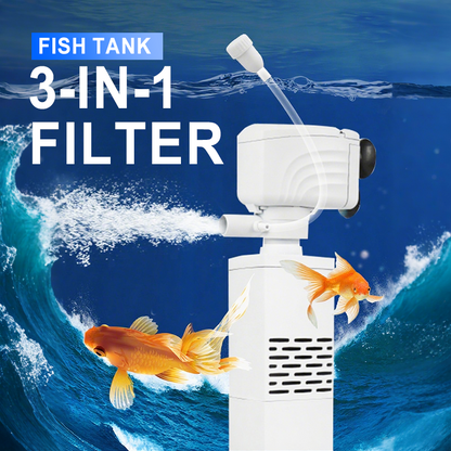 🌊✨3-in-1 Aquariumfilter – Filtratie, Zuurstoftoevoer & Waterpompen🐠