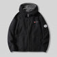 Heren jas met capuchon, dubbelzijdig, van imitatie fleece