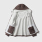 Heren jas met capuchon, dubbelzijdig, van imitatie fleece