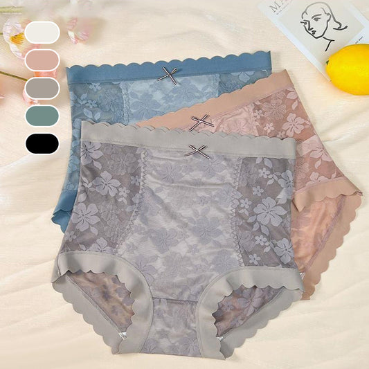 3-Pack Dames Slipjes met Hoge Taille en Kant
