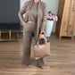 Elegante 3-delige set: lang vest, topje en broek