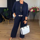 Elegante 3-delige set: lang vest, topje en broek