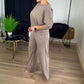 Elegante 3-delige set: lang vest, topje en broek