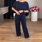 Elegante 3-delige set: lang vest, topje en broek