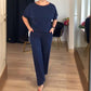 Elegante 3-delige set: lang vest, topje en broek