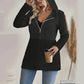 Trendy damesjack met capuchon, lange mouwen en rits