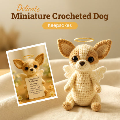 Delicate miniatuur gehaakte hondensouvenirs