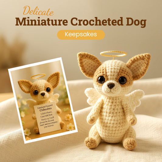 Delicate miniatuur gehaakte hondensouvenirs