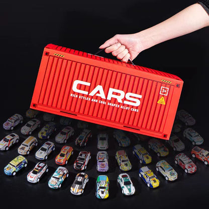🎄 53% KORTING OP DE KERSTUITVERKOOP! ✨ 48 mini-trekauto's met garage - interactieve speelset met geluidseffecten en loopingbanen voor kinderen 🚗🎪