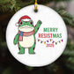 Vrolijk Resistmas Portland Kikker bedrukt  Acryl decoratief ornament
