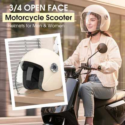 3/4 open motor- en scooterhelmen voor mannen en vrouwe