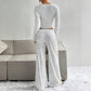 Gestreepte gebreide slim fit top & wijde broek se