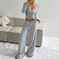 Gestreepte gebreide slim fit top & wijde broek se