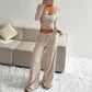 Gestreepte gebreide slim fit top & wijde broek se