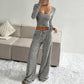 Gestreepte gebreide slim fit top & wijde broek se